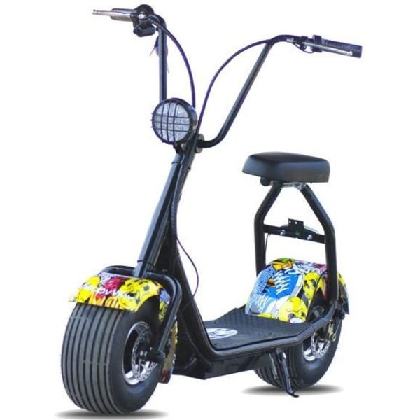 Scooter électrique - MOOVWAY Coco - 500W - 15 pouces - Junior - 48V - 12Ah - Multigraffiti