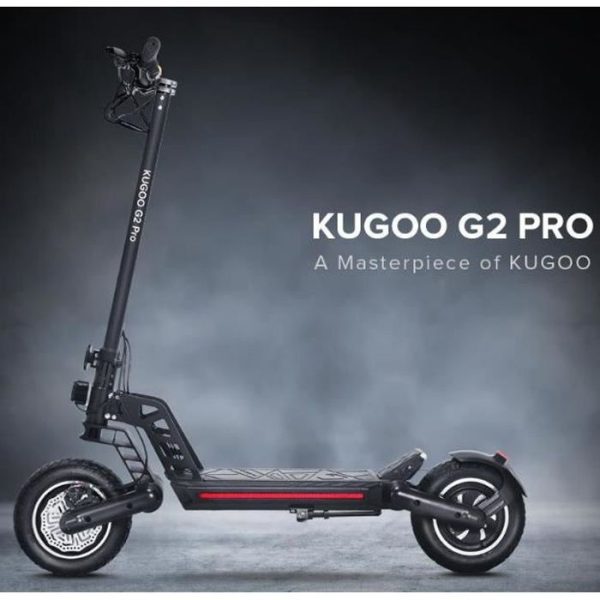 Trottinette électrique TOUT KUGOO G2 Pro pliant sans balais Moteur 800W Portée max 50 km HD Affichage LCD Batterie 13AH Pneu pneumat
