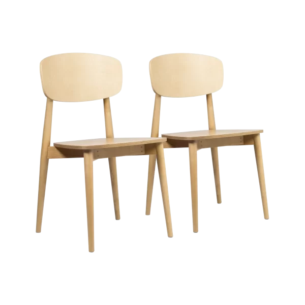 Lot de 2 chaises bois massif Tago