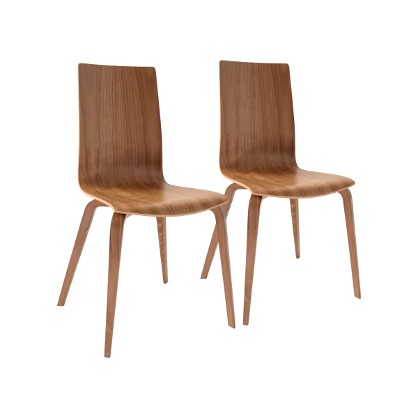 Lot de 2 chaises noyer Reda